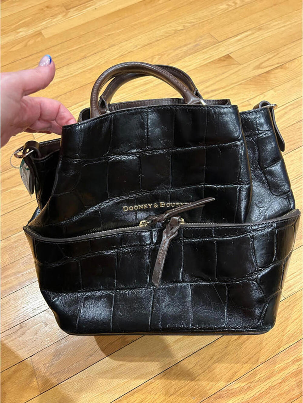 Dooney & Bourke Leather Embossed Camden Croco Bag